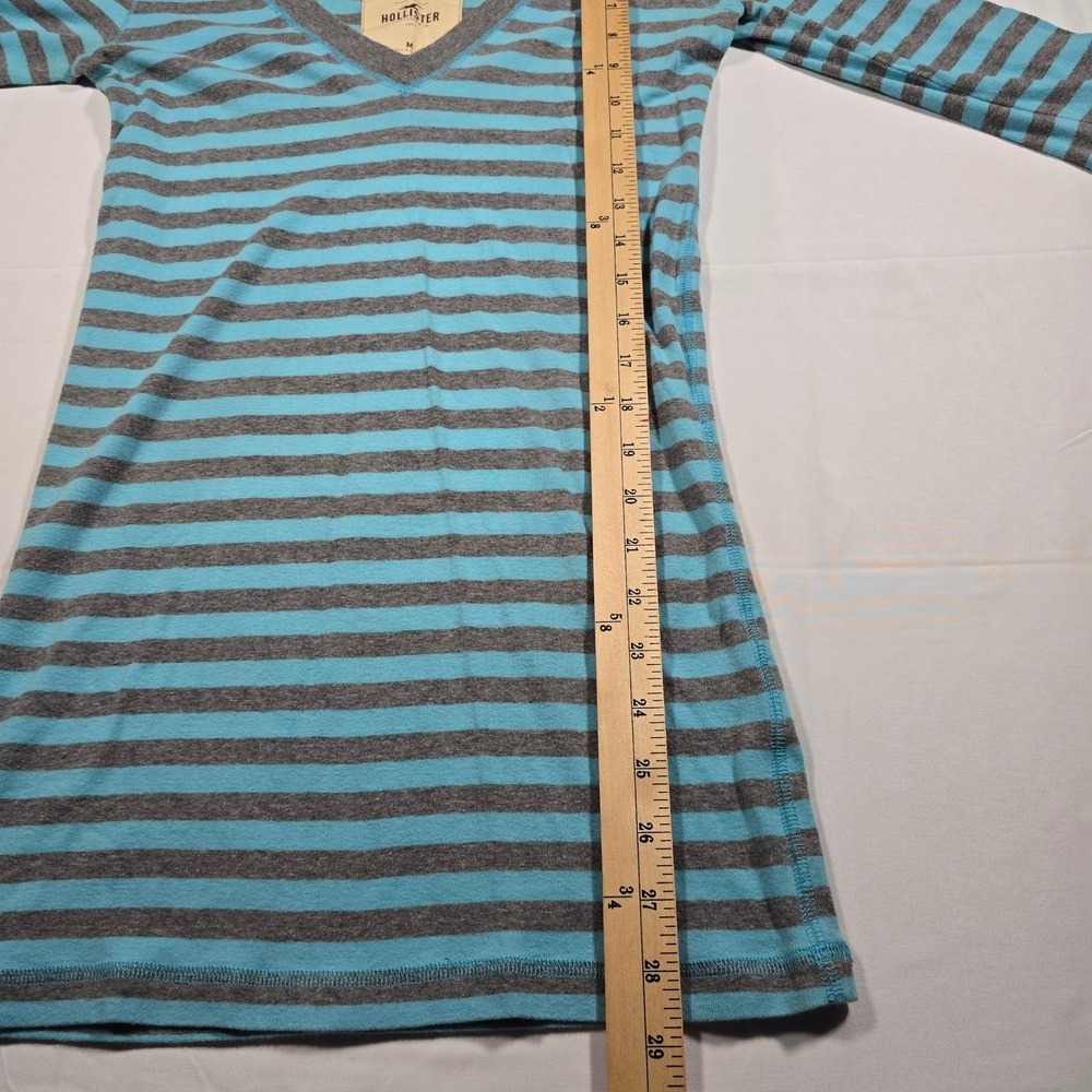 Y2k Hollister Womens 3/4 Sleeve Striped shirt layer Size M layer bella swan - Picture 5 of 7